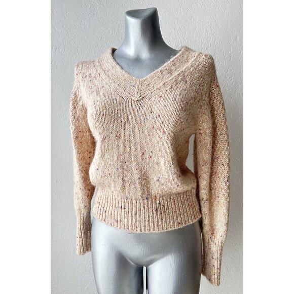 Magaschoni Cotton Alpaca Wool Blend V-Neck Sweater Pull Over Confetti Small - Picture 1 of 13